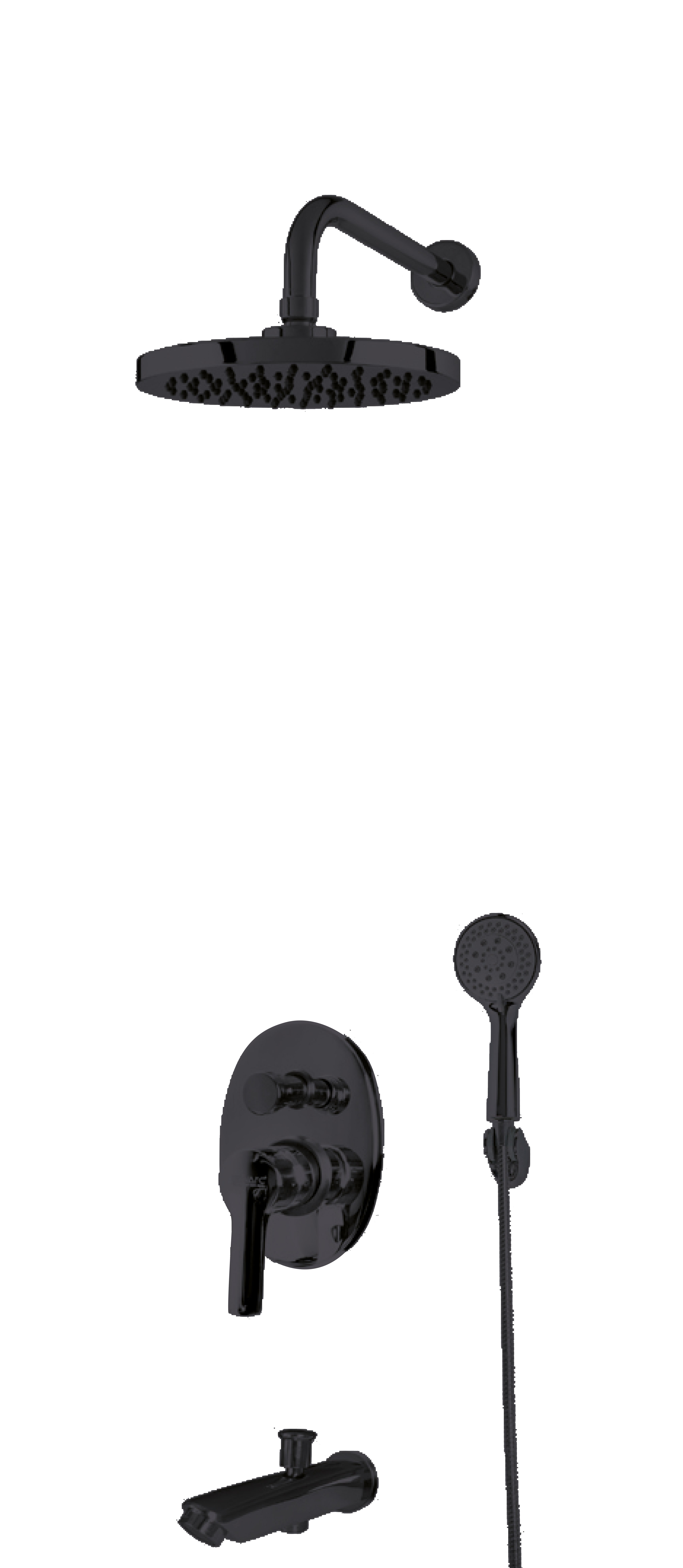 Premıum Ankastre Banyo Bataryası Set Valflı Gagalı-Sıyah 832137b 832137B