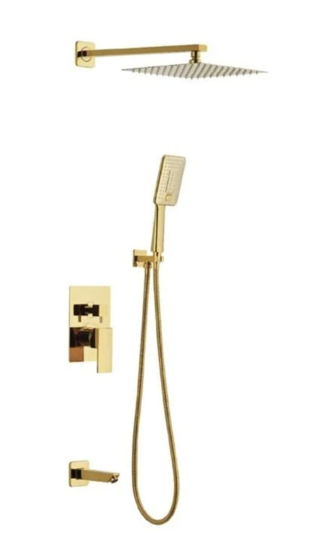 Aqua Ankastre Banyo Bataryası Setı 3 Yönlü - Mat Altın 941111SM