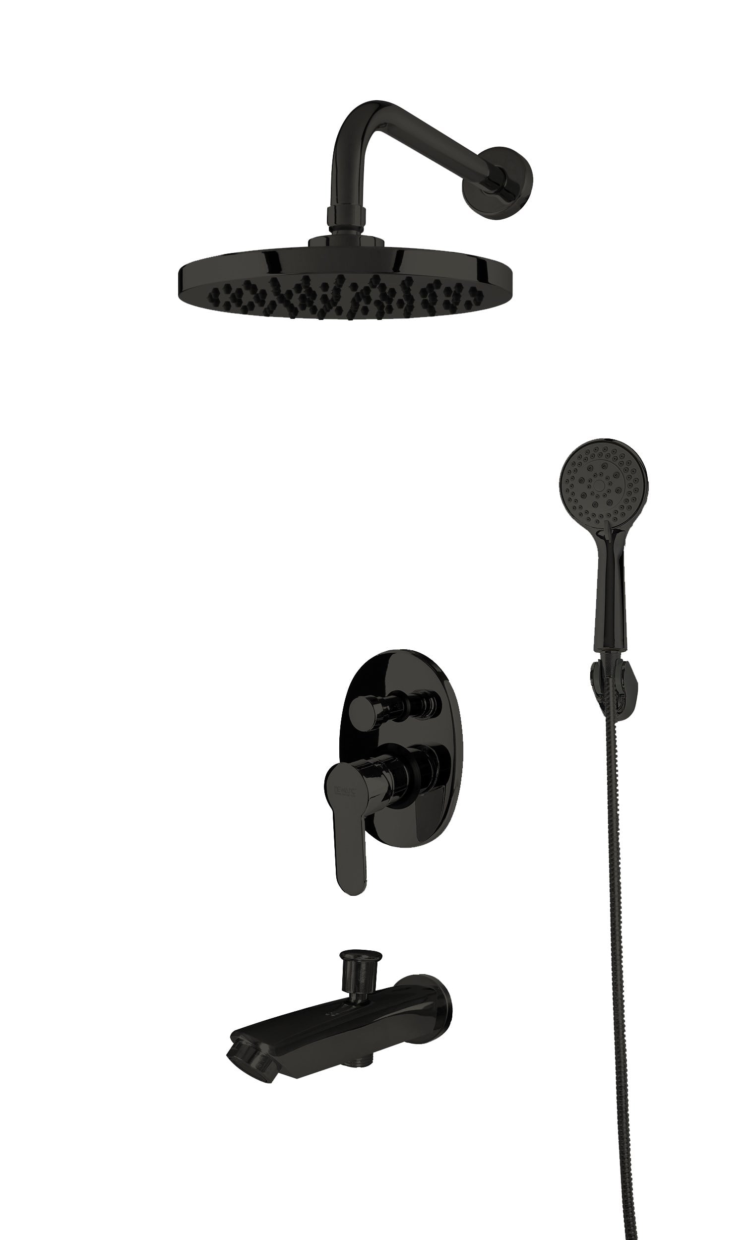 Domıno Ankastre Banyo Bataryası Set - Valflı Gagalı - Sıyah 971131SB