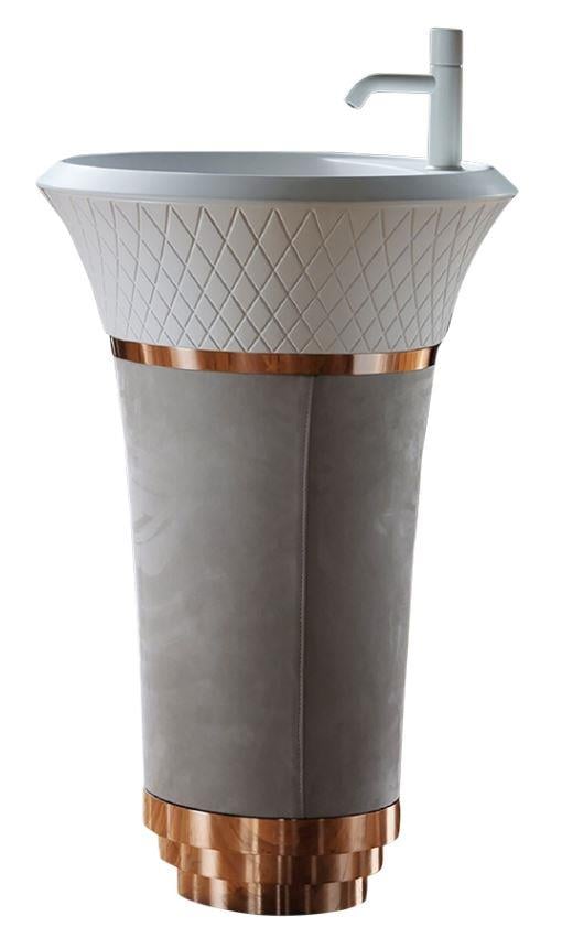 Glory Grı Beyaz Bronz Monoblok Lavabo Bb-927 BB-927