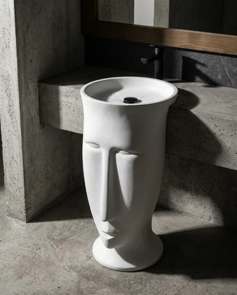Skull Beyaz Monoblok Lavabo BB-933
