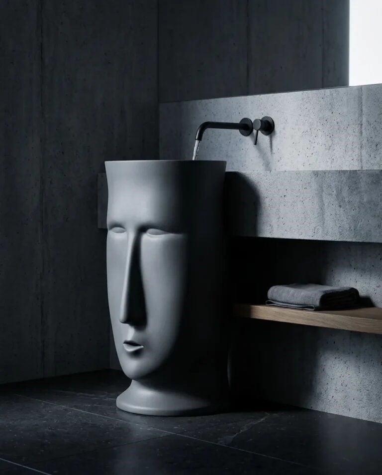 Skull Antrasit Monoblok Lavabo BB-934