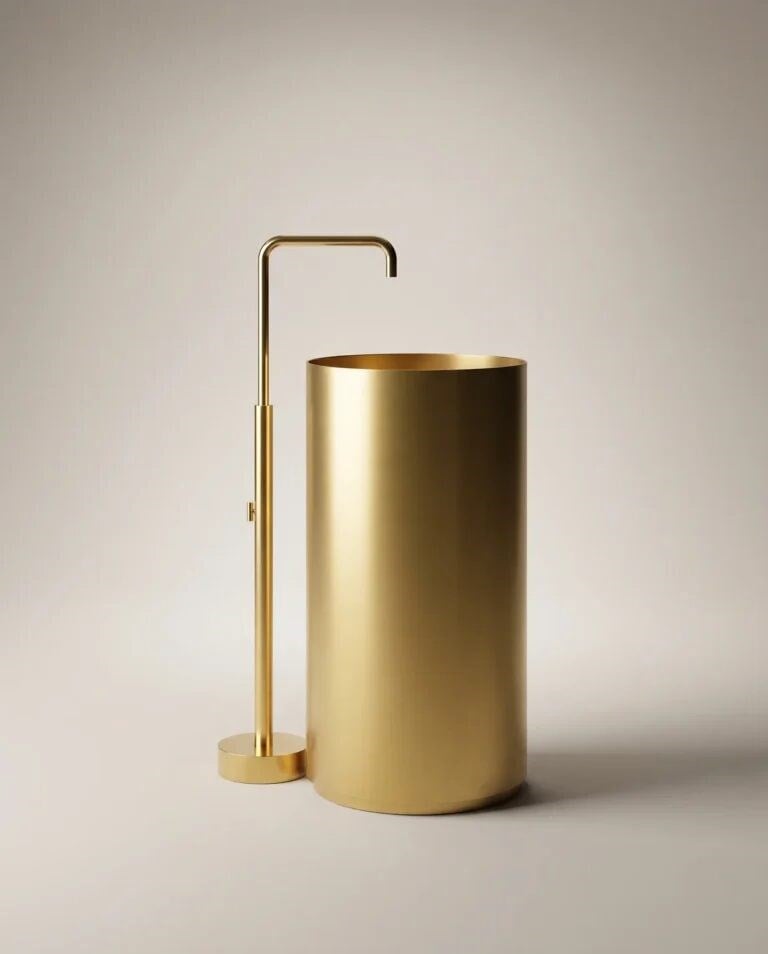 Slender Altın Paslanmaz Çelik Monoblok Lavabo BB-938