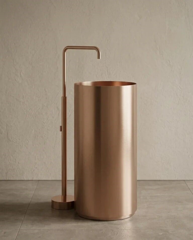 Slender Rose Gold Paslanmaz Çelik Monoblok Lavabo BB-939