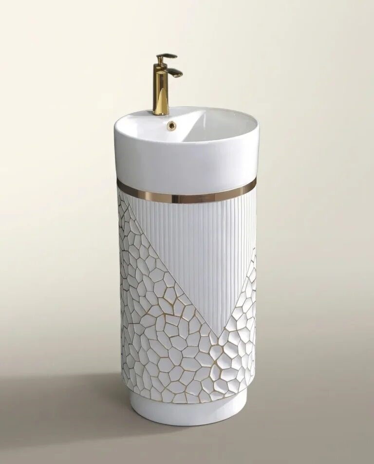 Elysia Beyaz Altın Monoblok Lavabo BB-943