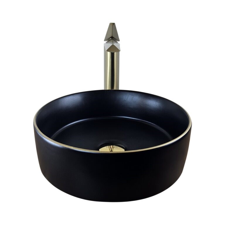 36 cm Siyah Altın Tezgah Üstü Çanak Lavabo BG-310