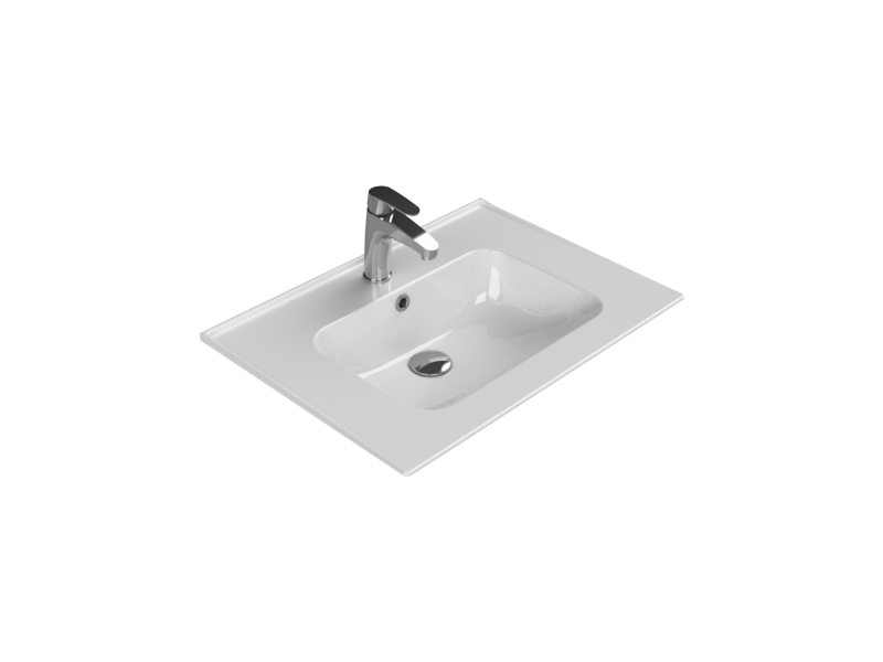 Cerastyle Turkuaz Blue Etajerli Lavabo 65*47 Cm 042100-U