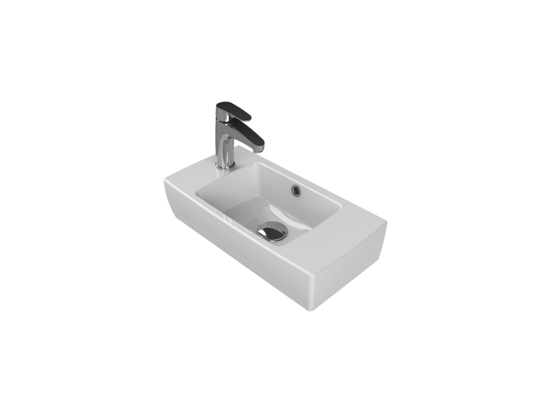 Cerastyle Turkuaz City Tezgah Üstü Lavabo 25*50 Cm (B.Delıgı Solda) 001600-U