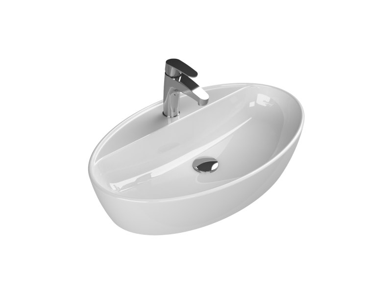Cerastyle Turkuaz One Tezgah Üstü Lavabo 67*42 Cm (B Delıklı) 076500-U