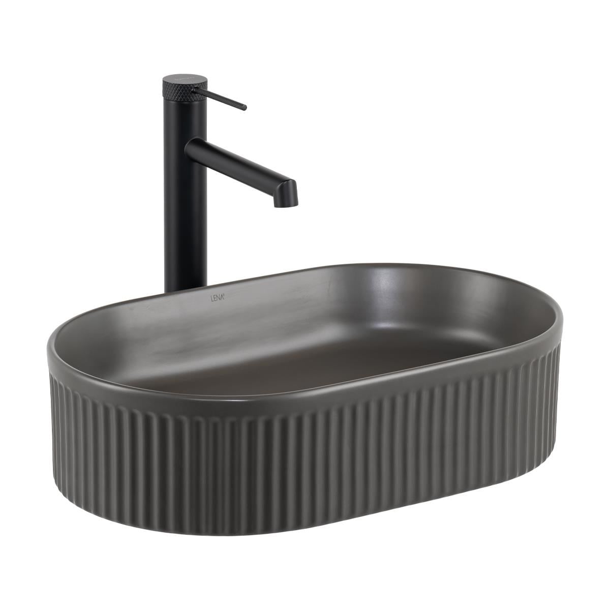 E-W1002MF Tezgah Üstü Mat Füme Lavabo E-W1002MF