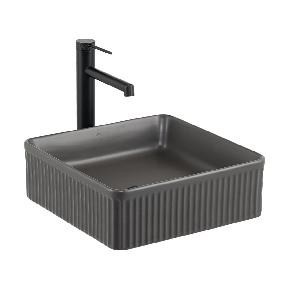 E-W1003MF Tezgah Üstü Lavabo Mat Füme E-W1003MF