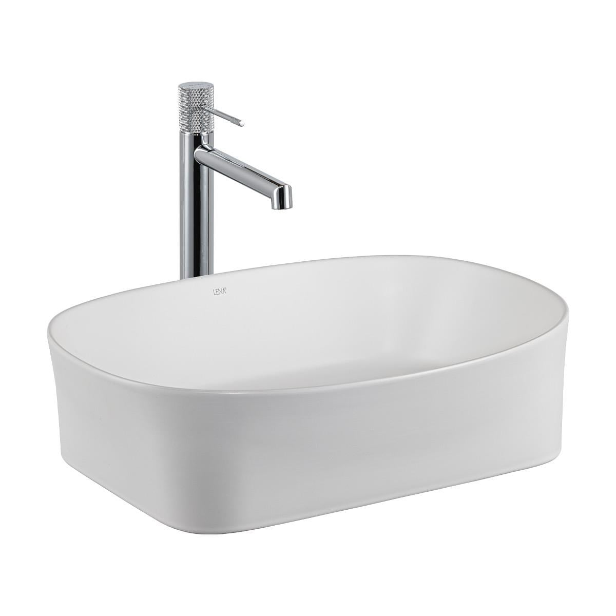 E-W1051MB Tezgah Üstü Lavabo Mat Beyaz E-W1051MB