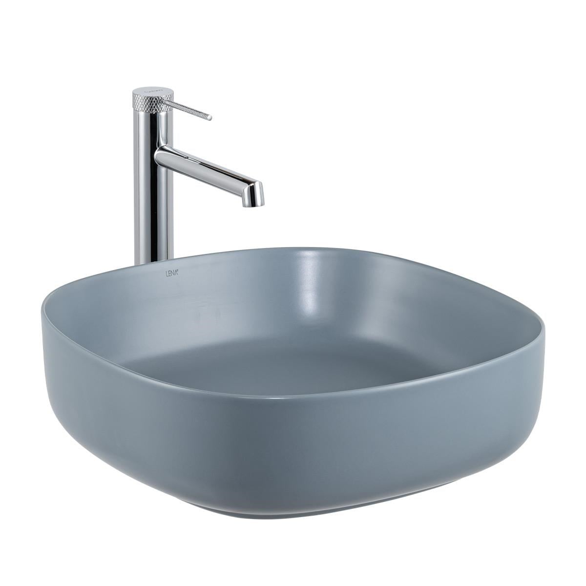 E-W1203MM Tezgah Üstü Lavabo Mat Mavi E-W1203MM