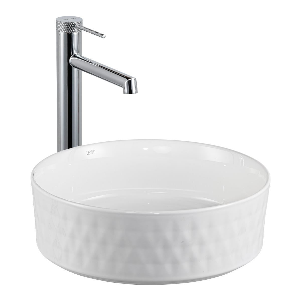 E-W5001 Tezgah Üstü Lavabo Beyaz E-W5001