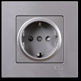 Eqona Metallıc Gumus Cocuk Korumalı Topraklı Prız(Mkz) 01 40 15 00 152 116