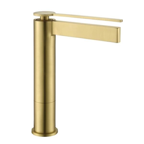 FJ-6022 Mat Fırçalanmış Altın Yüksek Lavabo Bataryası FJ-6022F