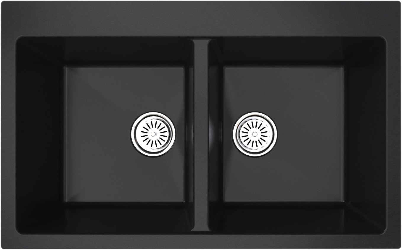 Gradde Sıyah Çıft Goz Granıt Evye 51x82 Gr815 GR815SYH