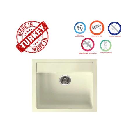 Gradde Krem 51*56 Tek Goz Granıt Eviye GR-56KREM
