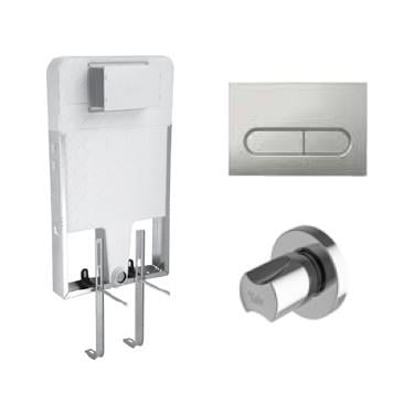 Kale Versus Gömme Rezervuar takımı Mat Krom Capsule Panel + V200 Stop Valf 310200500040