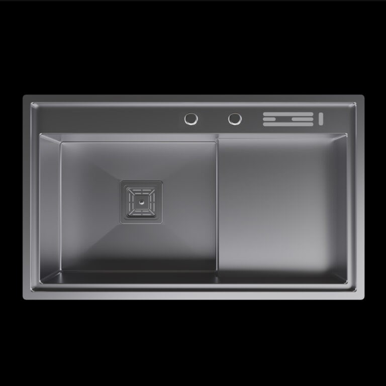 Inox 80x48,5 Çift Göz Bardak Yıkamalı Paslanmaz Çelik Eviye KTC-115