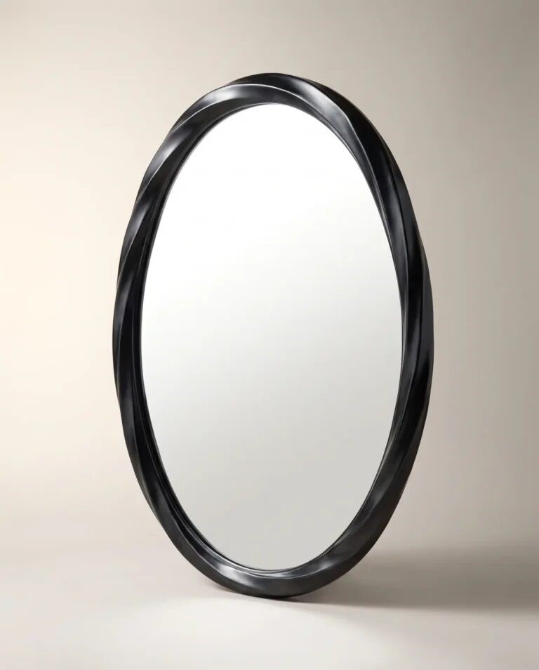 60x80 Oval Siyah Ayna M-07B