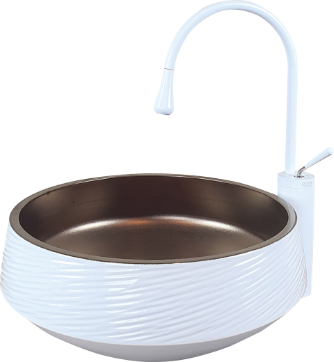 Pure Aztek Beyaz Bakır Tezgah Üstü Çanak Lavabo Wc-905 WC-905