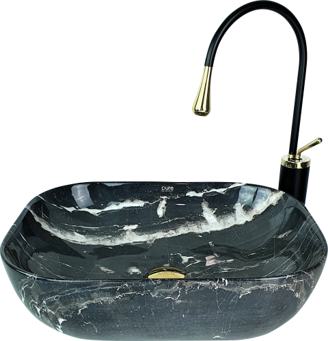 Pure Deep Siyah Tezgah Üstü Çanak Lavabo Mr-104 MR-104