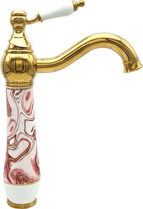 Pure Ebru Pembe Altın Tezgah Üstü Çanak Lavabo Armatürü Wg-133 WG-133