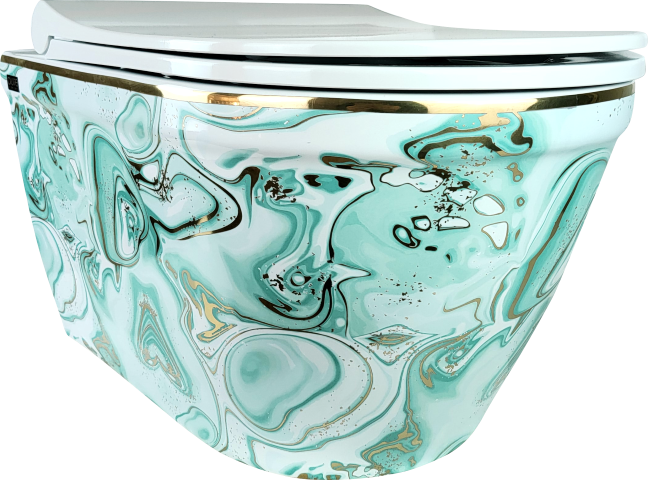 Pure Ebru Yeşil  Altın Kanalsız Asma Klozet Wh-132 WH-132