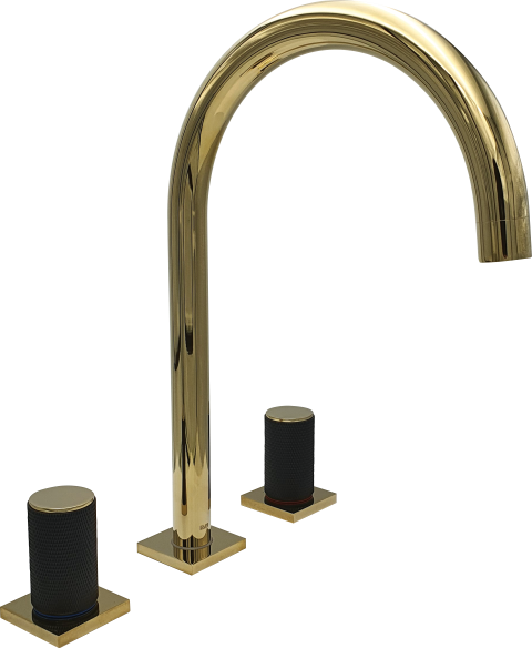 Pure Elagate Gold Üç Delikli Lavabo Armatürü Elg-104 ELG-104