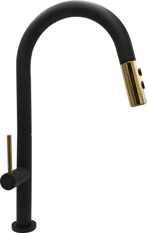 Pure Emr Siyah Gold Mutfak Evye Armatürü Emr-101 EMR-101