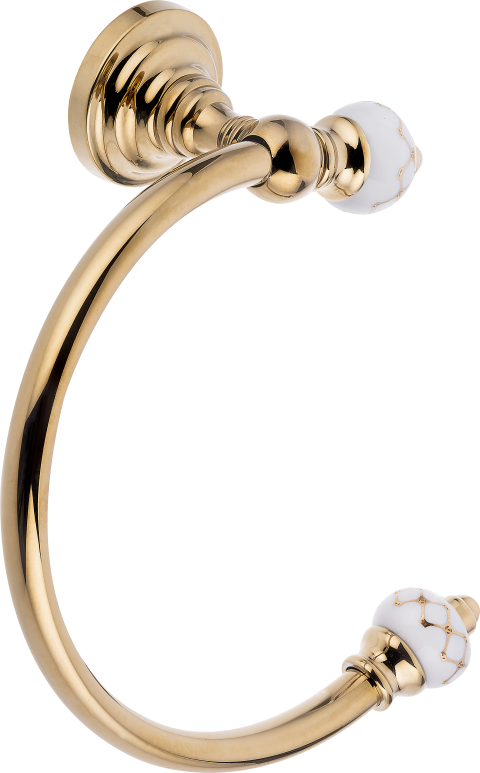 Pure Geometrik Beyaz Altın / Pvd Gold Halka Havluluk Aks-107 AKS-107