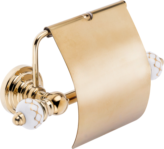 Pure Geometrik Beyaz Altın / Pvd Gold Kapaklı Kağıtlık Aks-104 AKS-104