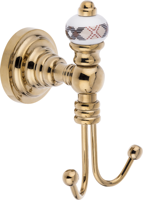 Pure Geometrik Ekose / Pvd Gold İkili Askılık Aks-405 AKS-405