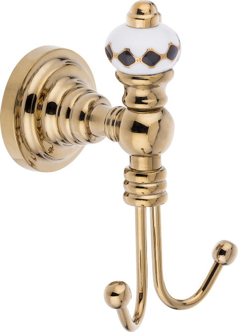 Pure Geometrik Siyah Altın / Pvd Gold İkili Askılık Aks-205 AKS-205