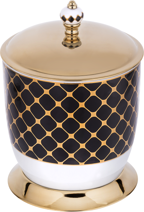 Pure Geometrik Siyan Gold Çöp Kovası Aks-201 AKS-201