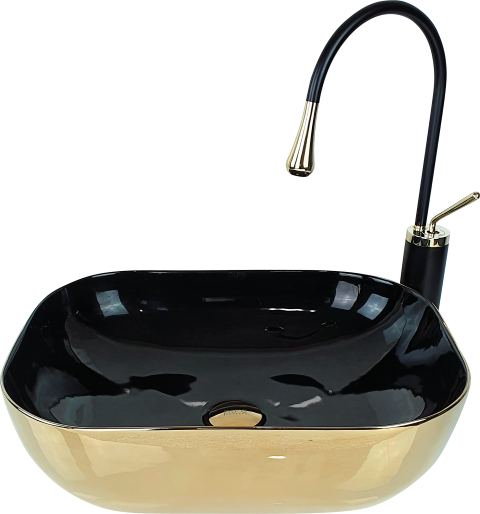 Pure Gold Siyah Tezgah Üstü Çanak Lavabo Gb-525 GB-525