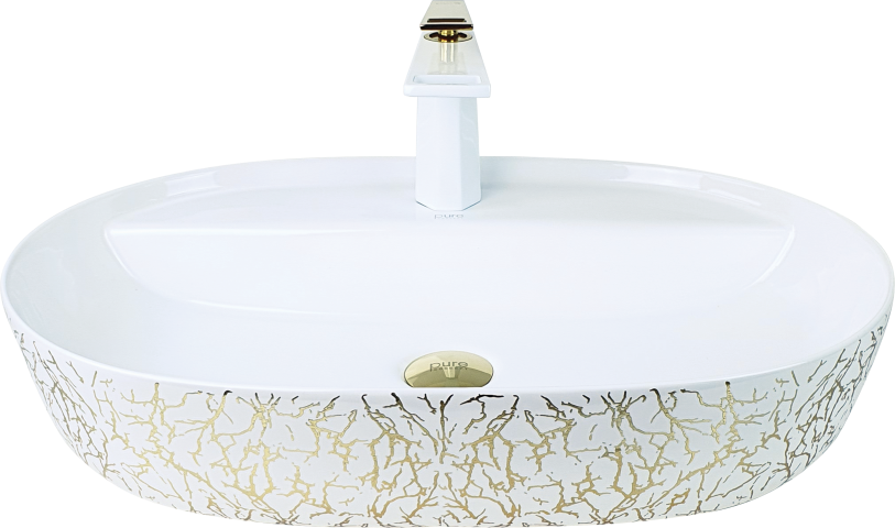 Pure Marble Beyaz Altın Tezgah Üstü Çanak Lavabo Tr-126 TR-126