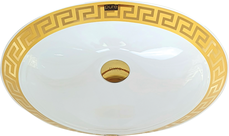 Pure Paris Gold Desenli Hilton Lavabo Tr-118 TR-118