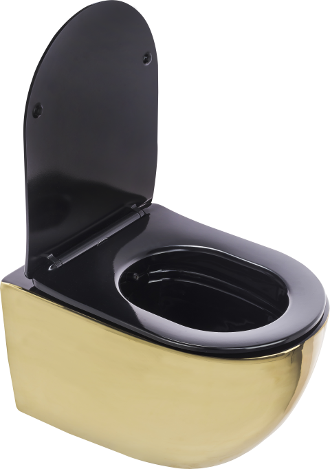 Pure Parlak Gold Siyah Kanalsız Asma Klozet Wh-785 WH-785