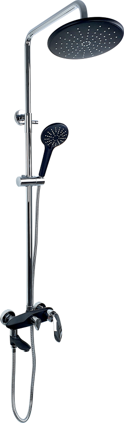 Pure Royal Siyah Krom Banyo Armatür / Duş takımi Bc-2021 BC-2021