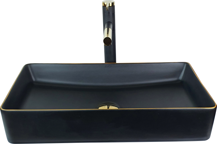 Pure Siyah Gold Tezgah Üstü Çanak Lavabo Bg-305 BG-305