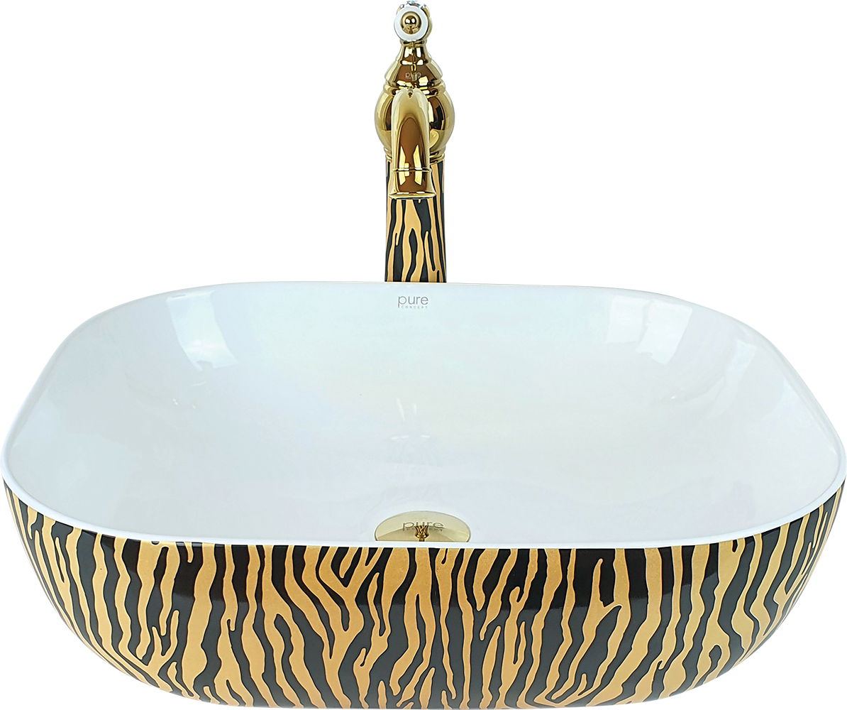 Pure Tiger Gold Zebra Tezgah Üstü Çanak Lavabo Tr-107 TR-107