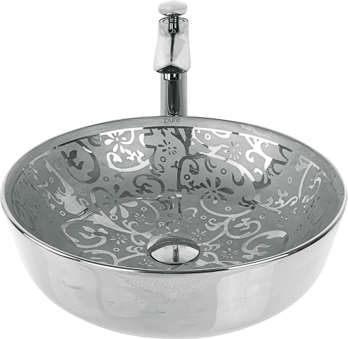 Pure Vine Gümüş Tezgah Üstü Çanak Lavabo S-329 S-329