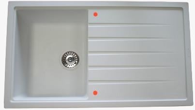 Vinox Beyaz Tek Göz Granit Eviye 50X86 Vx004 VX-004BYZ