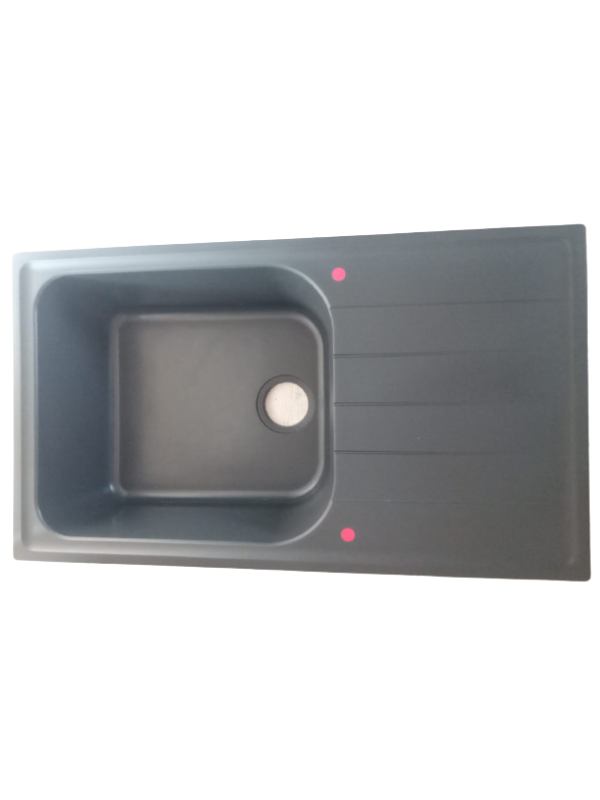Vinox Antrasit Tek Göz Damlalıklı Granit Evye 86x50 Cm VX-L86 ANT