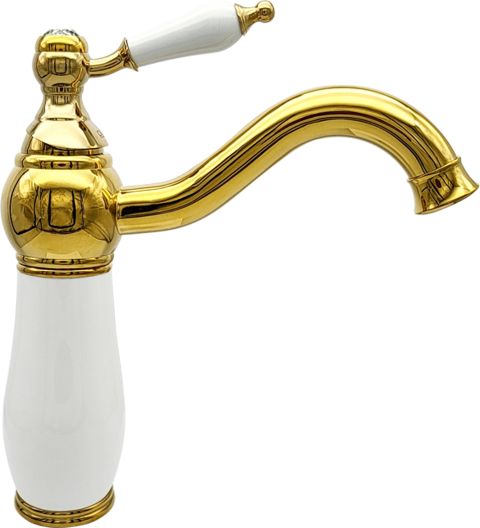 Pure Beyaz Gold Tezgah Üstü Lavabo Armatürü Wg-217 WG-217