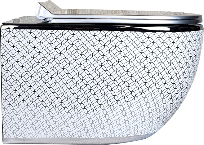 Pure Cırcular Gümüs Beyaz Kanalsız Asma Klozet Wh-750N+Soft Kapak WH-750N+CS-12