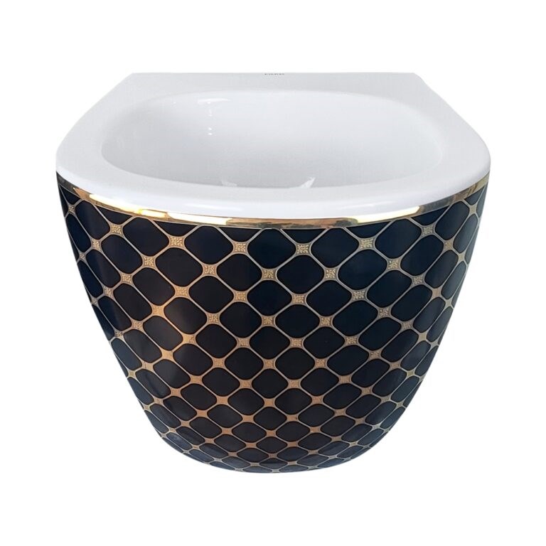Geometrik Siyah Altın Asma Bide WH-784B