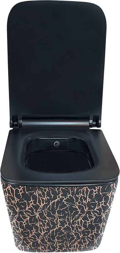 Pure Marble Sıyah Bronz Kanalsız Asma Klozet Wh-790+Soft Kapak WH-790+CS-18